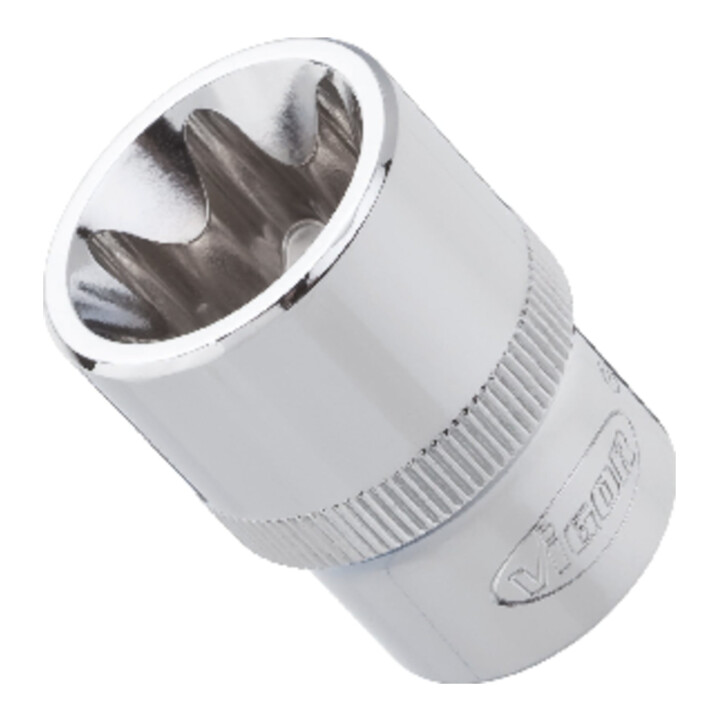 VIGOR Douille à empreinte TX extérieure E11, carré creux 12,5 mm (1/2"), longueur 38 mm V2731
