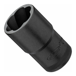 VIGOR Douille extracteur à rainure hélicoïdale carré creux 12,5 mm (1/2") V3742, L totale 34 mm