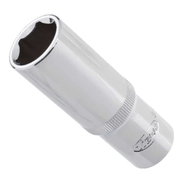 VIGOR Douille longue 12,5 mm (1/2") carré creux, profil hexagonal extérieur V2585N, 14 mm, L 77 mm