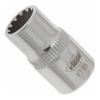VIGOR Douille à empreinte multiprofil 1/4" Multiprofil