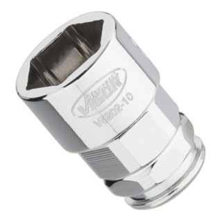 VIGOR Douille plate extra-plate V5202-10 Carré creux 6,3 mm (1/4 pouce) Profil hexagonal extérieur 10