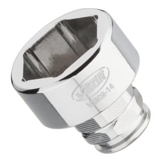 VIGOR Douille plate super fine V5202-14 Carré creux 6,3 mm (1/4 pouce) Profil hexagonal extérieur 14