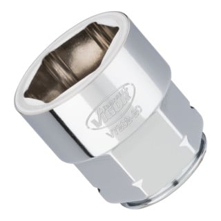 VIGOR Douille plate super fine V7202-20 Carré creux 12,5 mm (1/2 pouce) Profil hexagonal extérieur 20