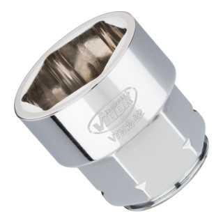 VIGOR Douille plate super fine V7202-22 Carré creux 12,5 mm (1/2 pouce) Profil hexagonal extérieur 22
