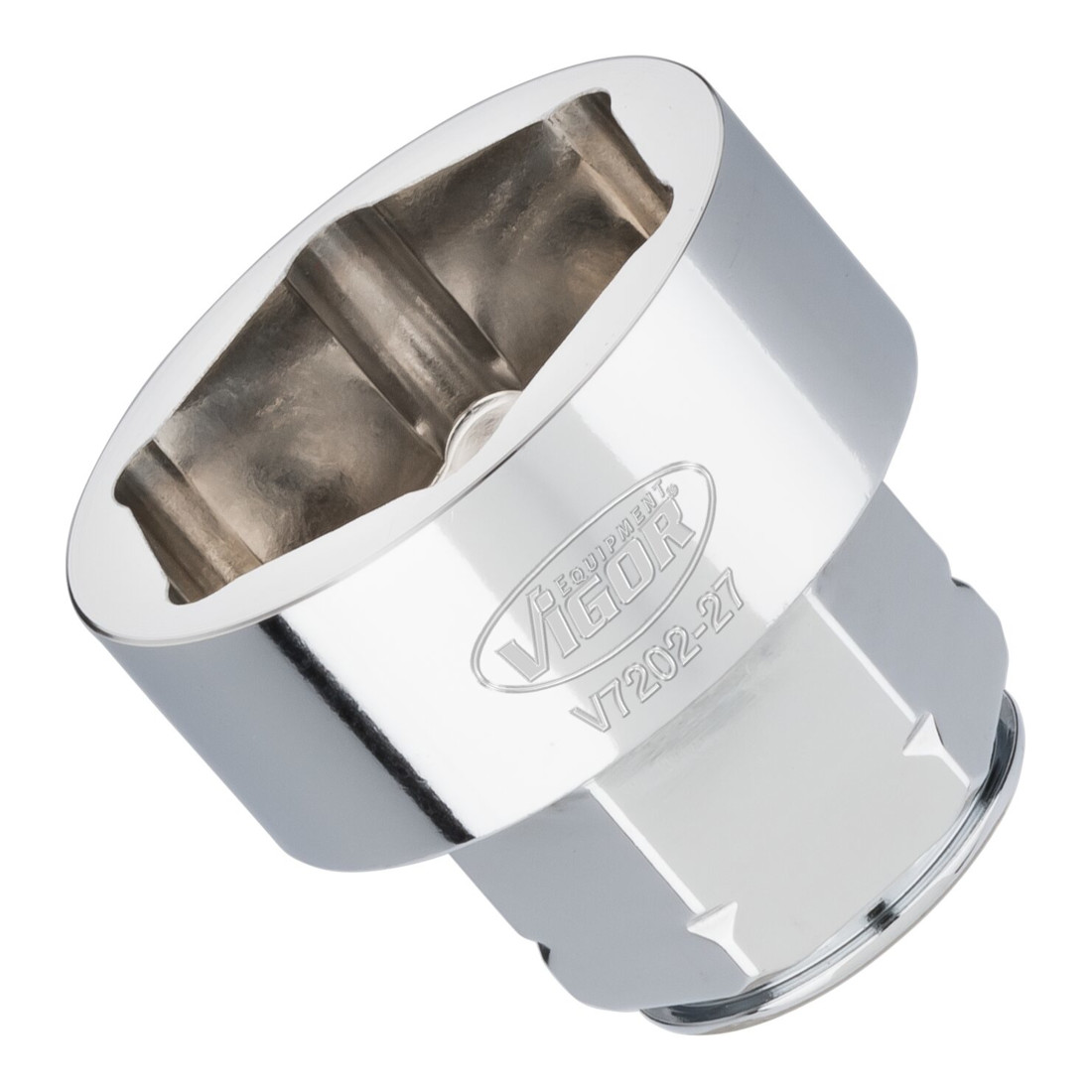 VIGOR Douille plate superfine V7202-27 Carré creux 12,5 mm (1/2 pouce) Profil hexagonal extérieur 27