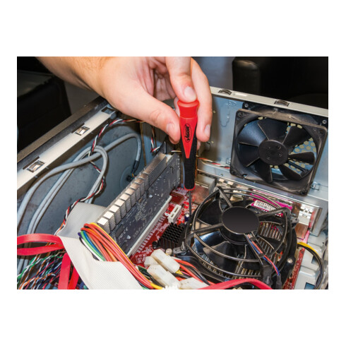 VIGOR Elektronik-Schraubendreher Satz in Kunststoff-Box V4303 Schlitz Profil Kreuzschlitz Profil PH 1,6 2 2,4 3 mm PH 00 PH 0 6 teilig