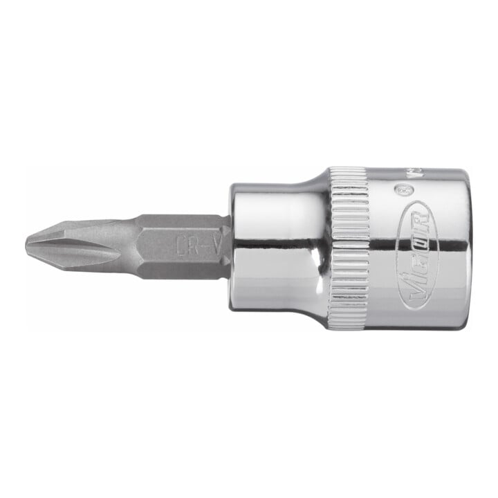 VIGOR Embout tournevis 3/8" à carré creux 10 mm, profil cruciforme PH1, 49 mm