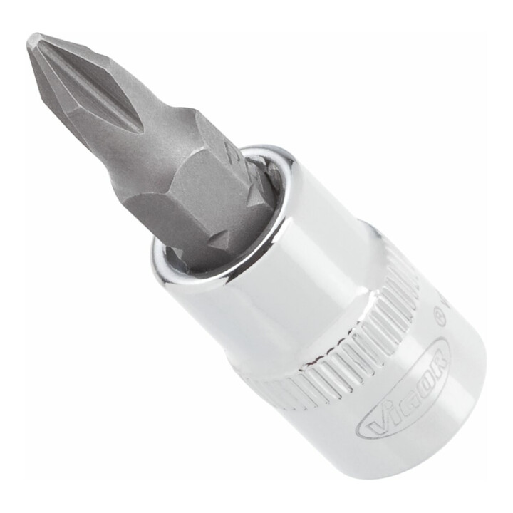 VIGOR Embout tournevis à empreinte cruciforme PH1, carré creux 6,3 mm (1/4"), L 38 mm V2436N