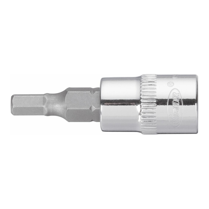 VIGOR Embout tournevis carré creux 6,3 mm (1/4") profil hexagonal intérieur V2431N, longueur 38 mm