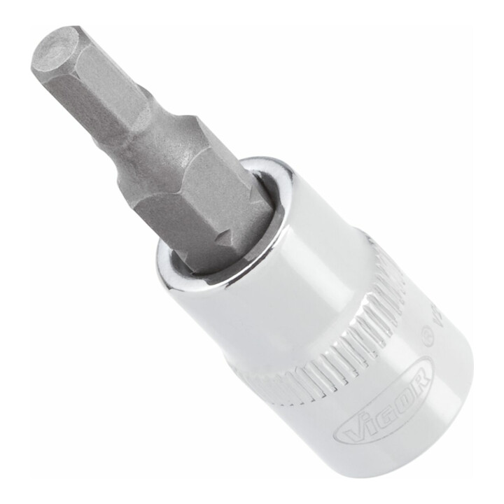 VIGOR Embout tournevis carré intérieur 6,3 mm (1/4") hexagone intérieur V2432N, longueur 38 mm