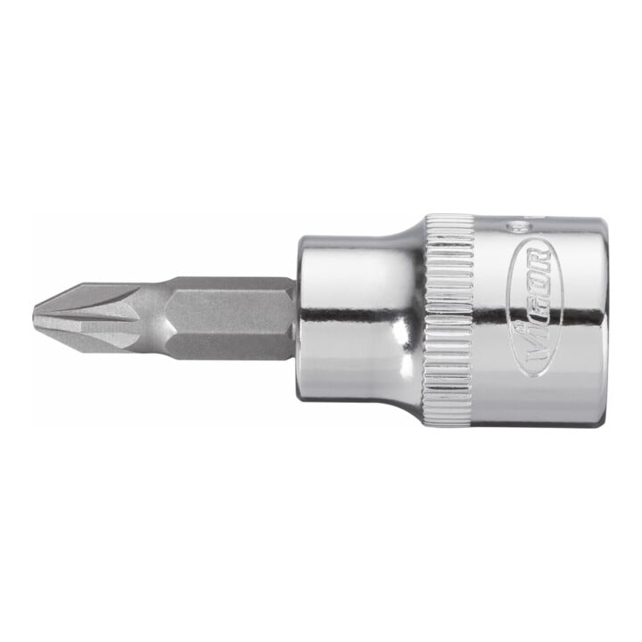VIGOR Embout tournevis Pozidriv PZ1, carré creux 10 mm (3/8"), longueur 49 mm V2291N