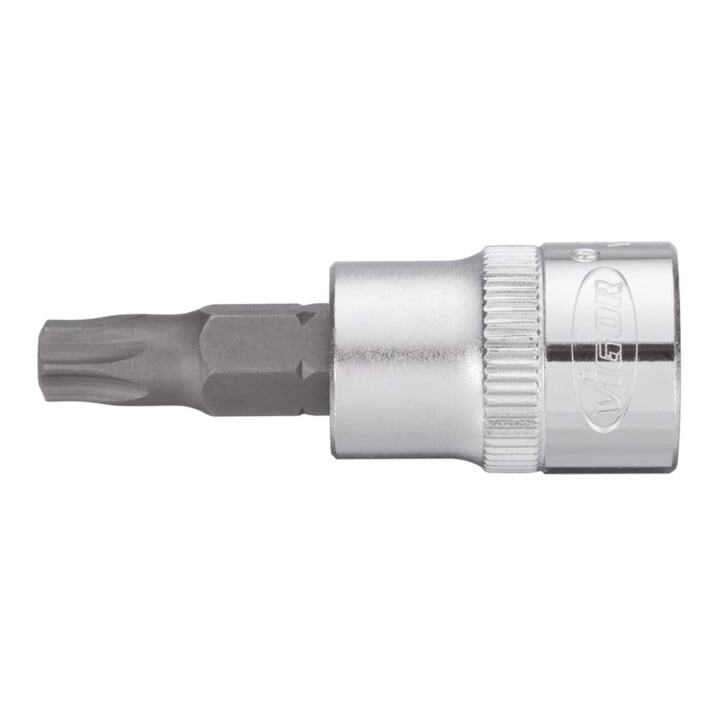 VIGOR Embout tournevis TX 3/8" carré creux 10 mm Tamper-Resistant T45 H L48 mm V2194