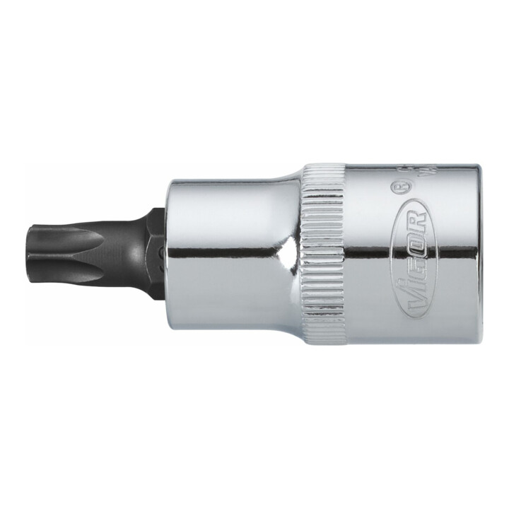 VIGOR Embout tournevis TX intérieur carré 12,5 mm (1/2") T30 V2154, 55 mm