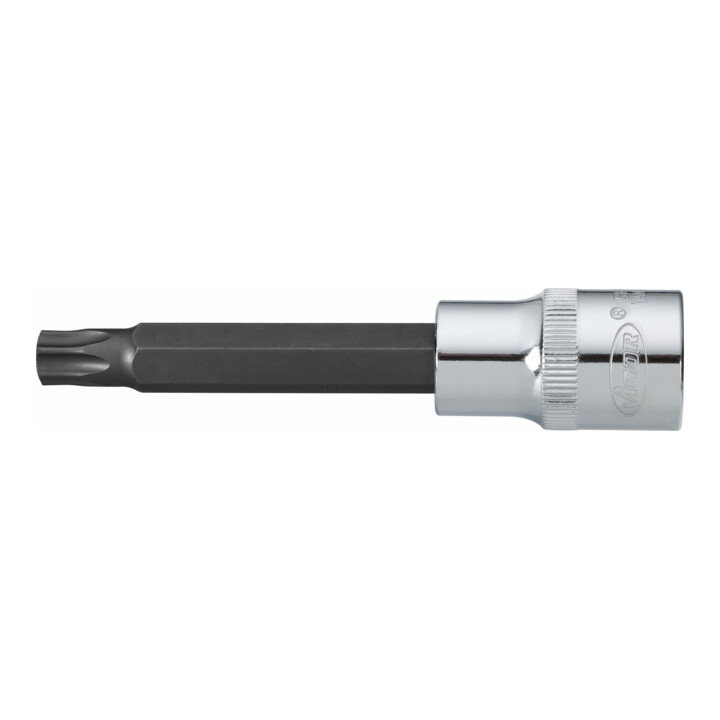 VIGOR Embout tournevis TX intérieur carré 12,5 mm (1/2") T60, L 100 mm V2171