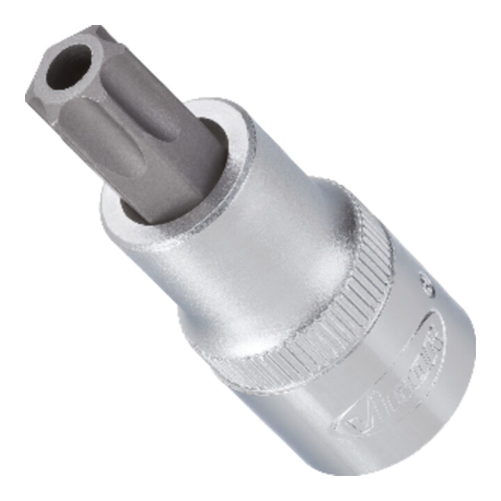VIGOR Embout tournevis TX tamper-resistant T55, carré creux 12,5 mm (1/2"), L 55 mm