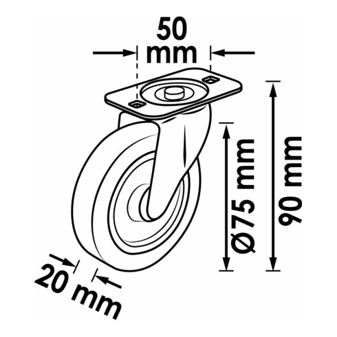VIGOR Ersatzrolle für Montage-Rollbrett V6973-1