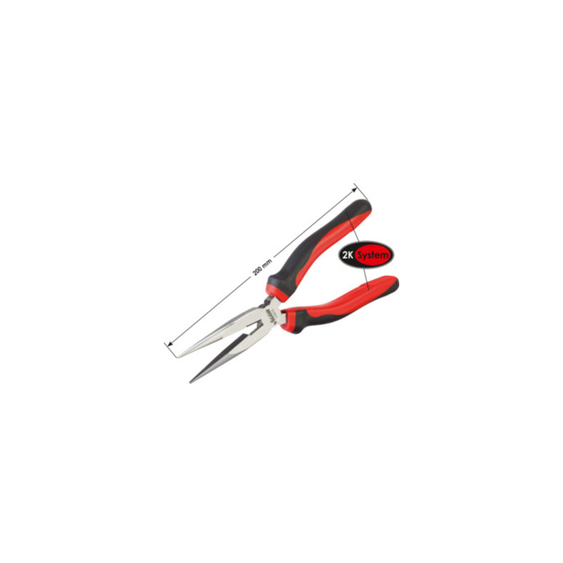 VIGOR Flachrund-Zange V2412 Gesamtlänge: 200 mm