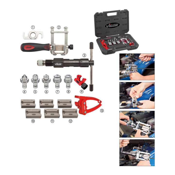 VIGOR flensgereedschap set V1728 13-delig