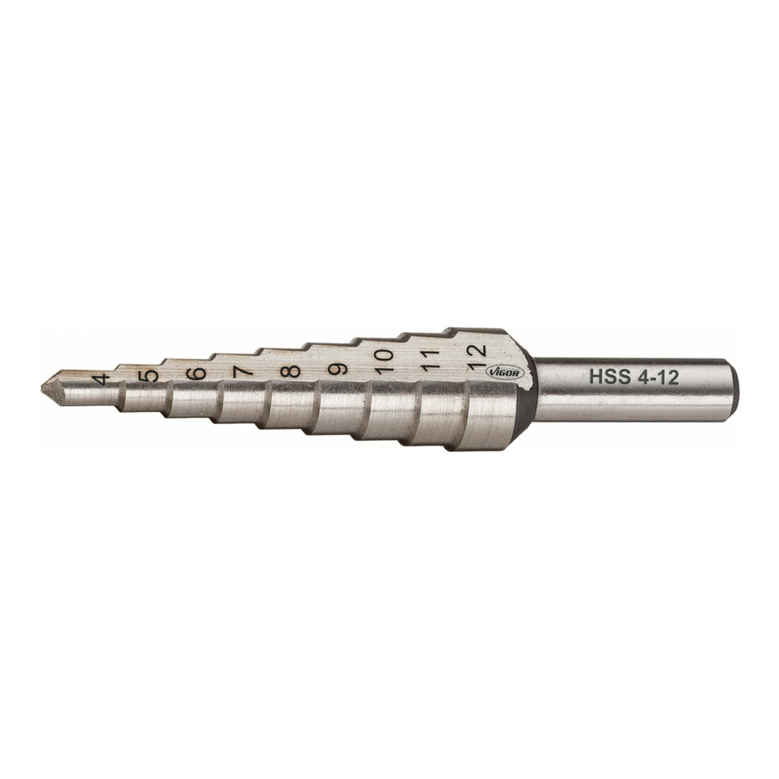 VIGOR Foret étagé HSS 4-12 mm V2394 Longueur totale : 65 mm