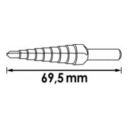 VIGOR HSS-Stufenbohrer 4 - 12 mm V2394 Gesamtlänge: 65 mm-3