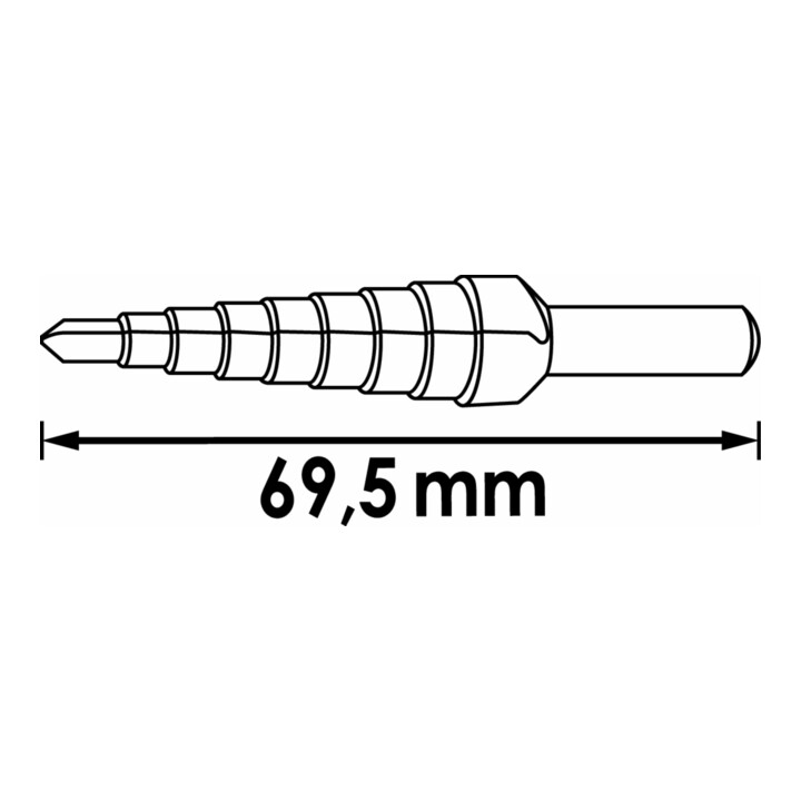 VIGOR HSS-Stufenbohrer 4 - 12 mm V2394 Gesamtlänge: 65 mm
