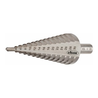 VIGOR HSS-Stufenbohrer 4 - 30 mm V2396 Gesamtlänge: 100 mm