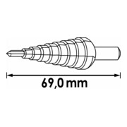 VIGOR HSS-Stufenbohrer 4 - 30 mm V2396 Gesamtlänge: 100 mm-3