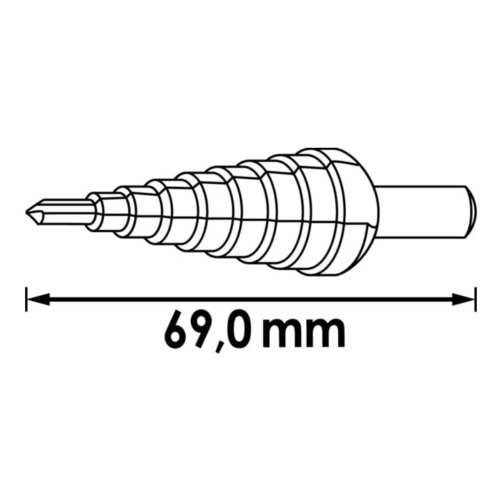 VIGOR HSS-Stufenbohrer 4 - 30 mm V2396 Gesamtlänge: 100 mm