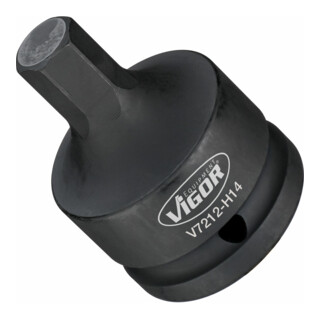 VIGOR Innensechskant Schlagschrauber Schraubendreher-Einsatz, V7212-H14, 3/4 Zoll (20 mm) Vierkant, Innen Sechskant Profil, SW 14 mm