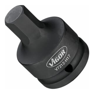 VIGOR Innensechskant Schlagschrauber Schraubendreher-Einsatz, V7212-H17, 3/4 Zoll (20 mm) Vierkant, Innen Sechskant Profil, SW 17 mm