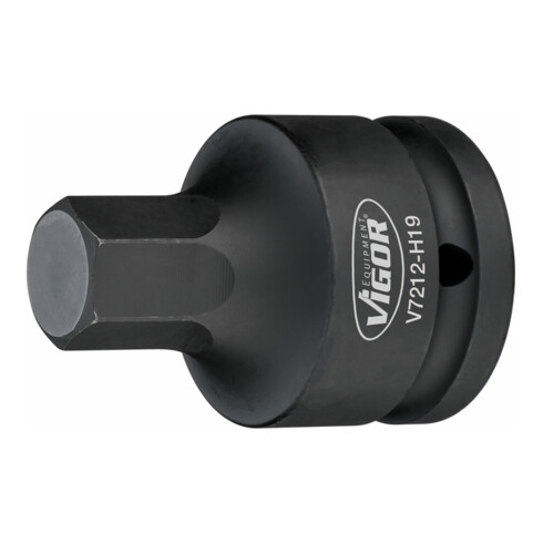 VIGOR Innensechskant Schlagschrauber Schraubendreher-Einsatz, V7212-H19, 3/4 Zoll (20 mm) Vierkant, Innen Sechskant Profil, SW 19 mm