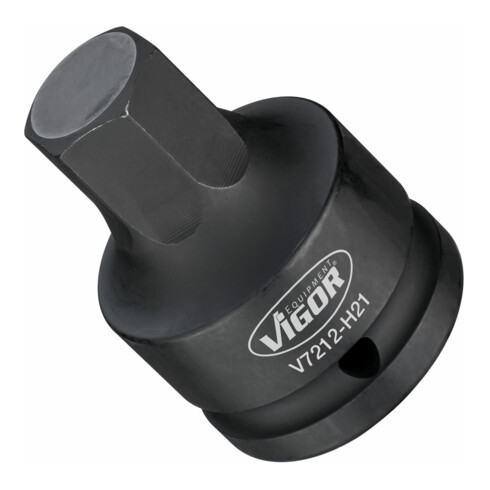VIGOR Innensechskant Schlagschrauber Schraubendreher-Einsatz, V7212-H21, 3/4 Zoll (20 mm) Vierkant, Innen Sechskant Profil, SW 21 mm