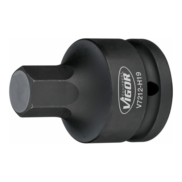 VIGOR Innensechskant Schlagschrauber Schraubendreher-Einsatz, V7212-H21, 3/4 Zoll (20 mm) Vierkant, Innen Sechskant Profil, SW 21 mm