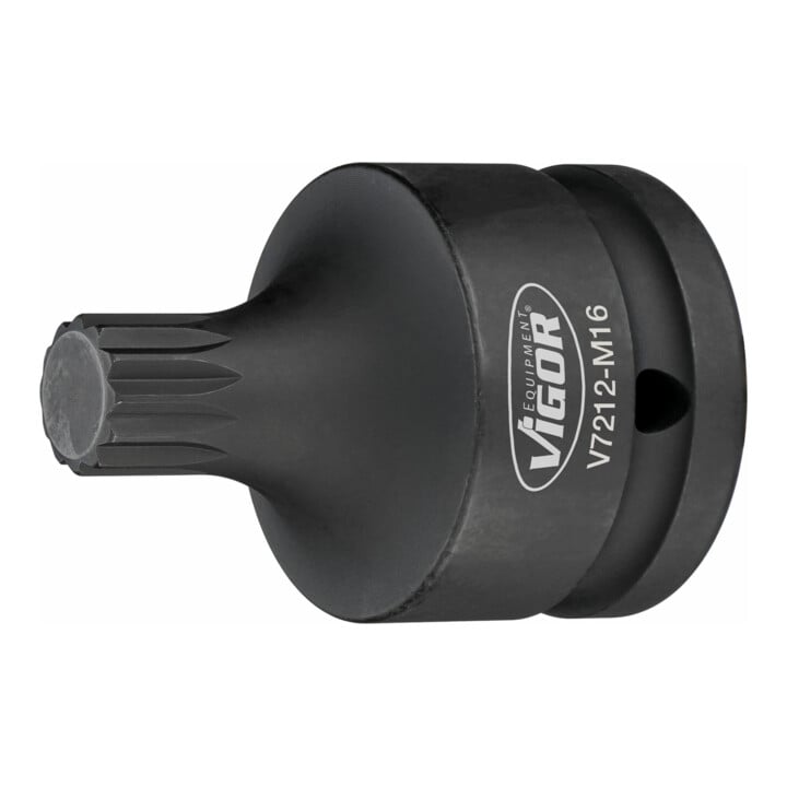 VIGOR Innensechskant Schlagschrauber Schraubendreher-Einsatz, V7212-M14, 3/4 Zoll (20 mm) Vierkant, Innen Vielzahn Profil XZN, SW M14