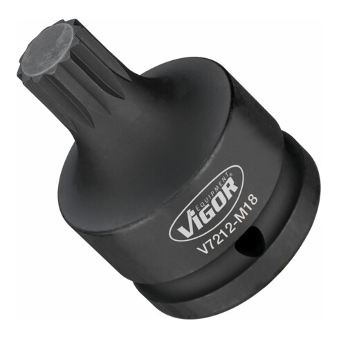 VIGOR Innensechskant Schlagschrauber Schraubendreher-Einsatz, V7212-M18, 3/4 Zoll (20 mm) Vierkant, Innen Vielzahn Profil XZN, SW M18