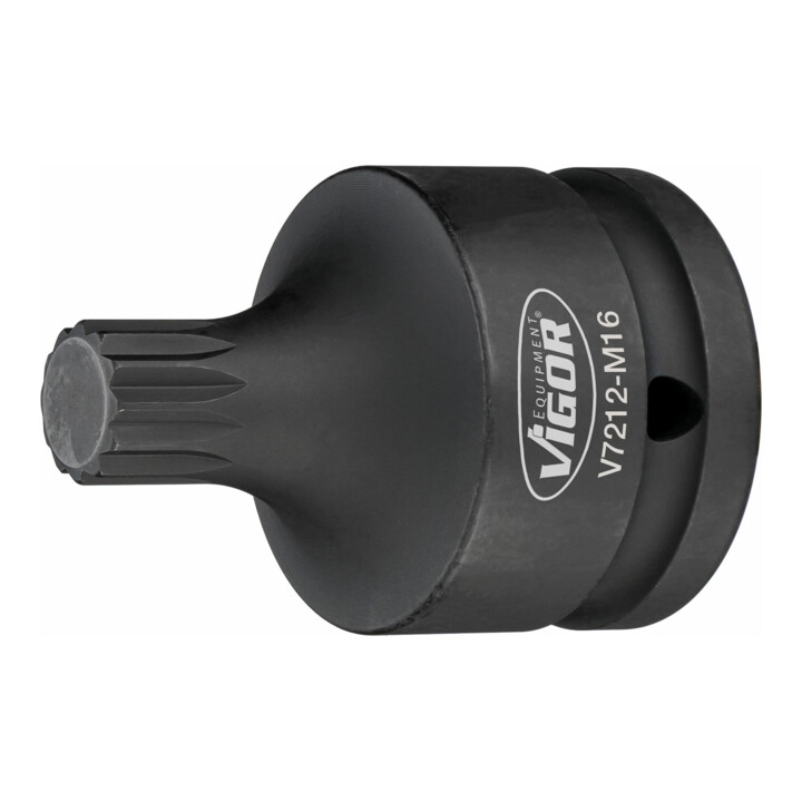 VIGOR Innensechskant Schlagschrauber Schraubendreher-Einsatz, V7212-M18, 3/4 Zoll (20 mm) Vierkant, Innen Vielzahn Profil XZN, SW M18