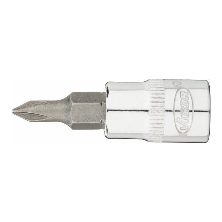 VIGOR Innenvierkant Antrieb 10 = 3/8 Zoll Schraubendreher-Einsatz Kreuzschlitz-Profil (PH) V2293N ∙ Vierkant hohl 10 mm (3/8 Zoll) ∙ Kreuzschlitz Profil PH ∙ PH 2 ∙ Gesamtlänge: 49 mm