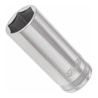 VIGOR Innenvierkant Antrieb 10 = 3/8 Zoll Steckschlüssel-Einsatz, lang Außensechskant-Profil V2315N ∙ Vierkant hohl 10 mm (3/8 Zoll) ∙ Außen-Sechskant Profil ∙ 19 ∙ Gesamtlänge: 63 mm