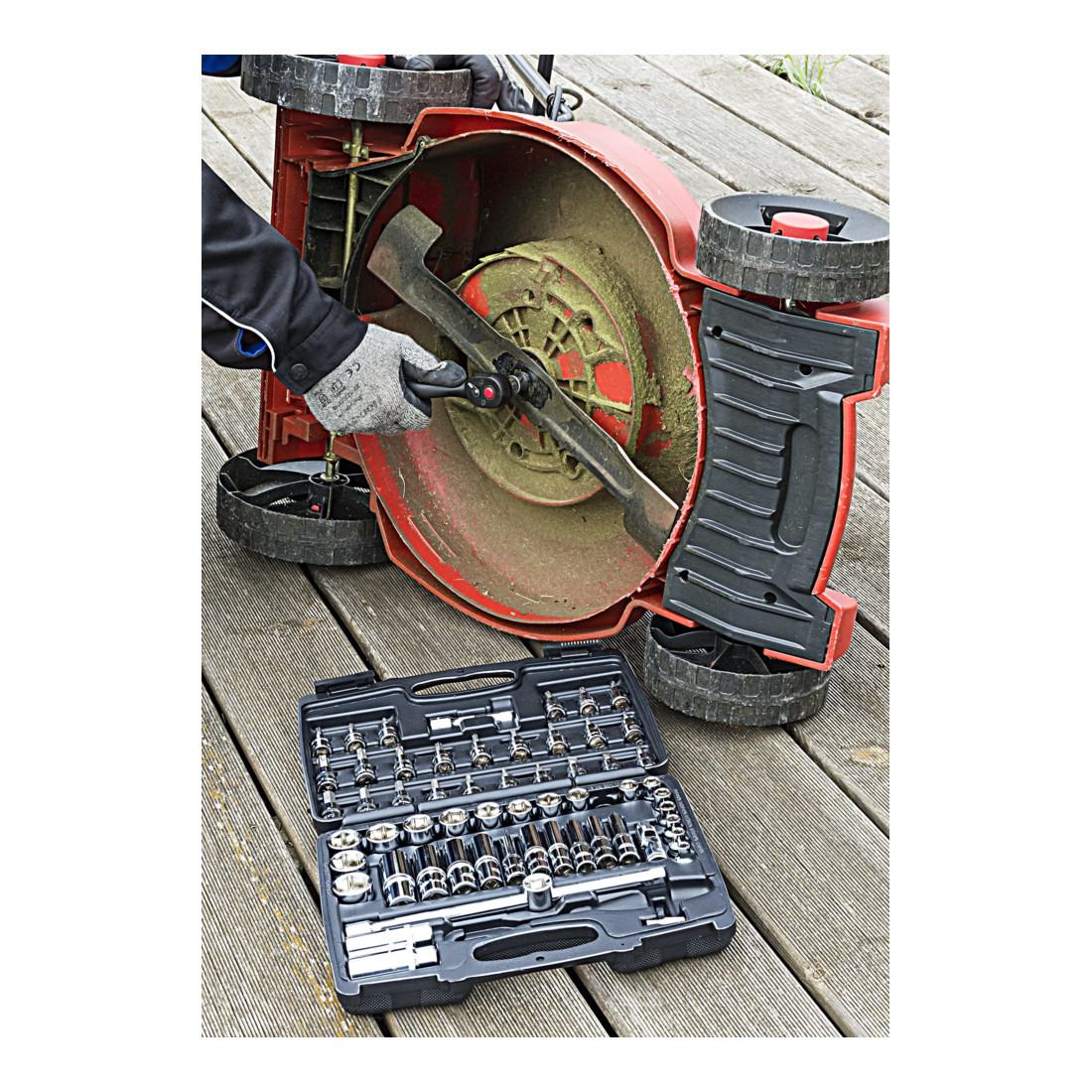 VIGOR Innenvierkant Antrieb 10 = 3/8 Zoll Steckschlüssel-Satz V2305 Vierkant hohl 10 mm (3/8 Zoll) Vierkant massiv 10 mm (3/8 Zoll) 0 Anzahl Werkzeuge: 61