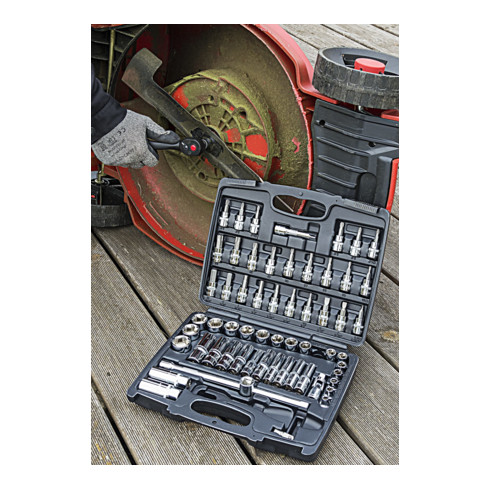 VIGOR Innenvierkant Antrieb 10 = 3/8 Zoll Steckschlüssel-Satz V2305 Vierkant hohl 10 mm (3/8 Zoll) Vierkant massiv 10 mm (3/8 Zoll) 0 Anzahl Werkzeuge: 61