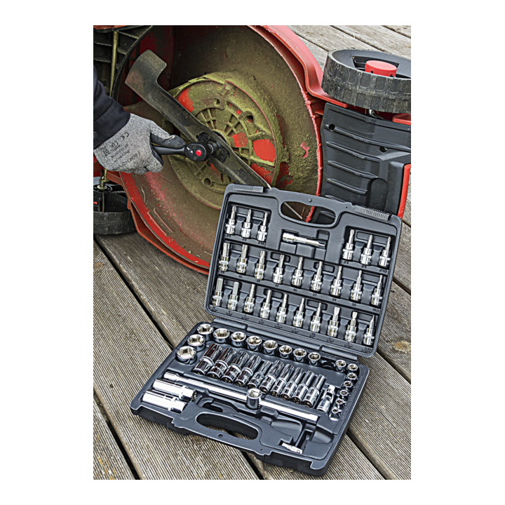 VIGOR Innenvierkant Antrieb 10 = 3/8 Zoll Steckschlüssel-Satz V2305 Vierkant hohl 10 mm (3/8 Zoll) Vierkant massiv 10 mm (3/8 Zoll) 0 Anzahl Werkzeuge: 61