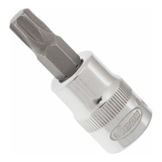 VIGOR Innenvierkant Antrieb 10 = 3/8 Zoll TX Schraubendreher-Einsatz Innen TX Profil V2297N ∙ Vierkant hohl 10 mm (3/8 Zoll) ∙ Innen TX Profil ∙ T 45 ∙ Gesamtlänge: 49 mm