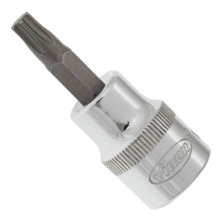VIGOR Innenvierkant Antrieb 10 = 3/8 Zoll TX Schraubendreher-Einsatz Innen TX Profil V2299N ∙ Vierkant hohl 10 mm (3/8 Zoll) ∙ Innen TX Profil ∙ T 30 ∙ Gesamtlänge: 49 mm