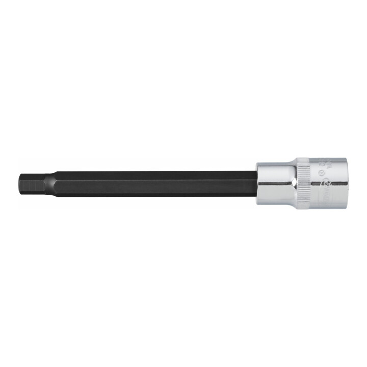 VIGOR Innenvierkant Antrieb 12,5 = 1/2 Zoll Innensechskant Schraubendreher-Einsatz Innensechskant-Profil V2081 Vierkant hohl 12,5 mm (1/2 Zoll) Innen-Sechskant Profil 6 Gesamtlänge: 140 mm