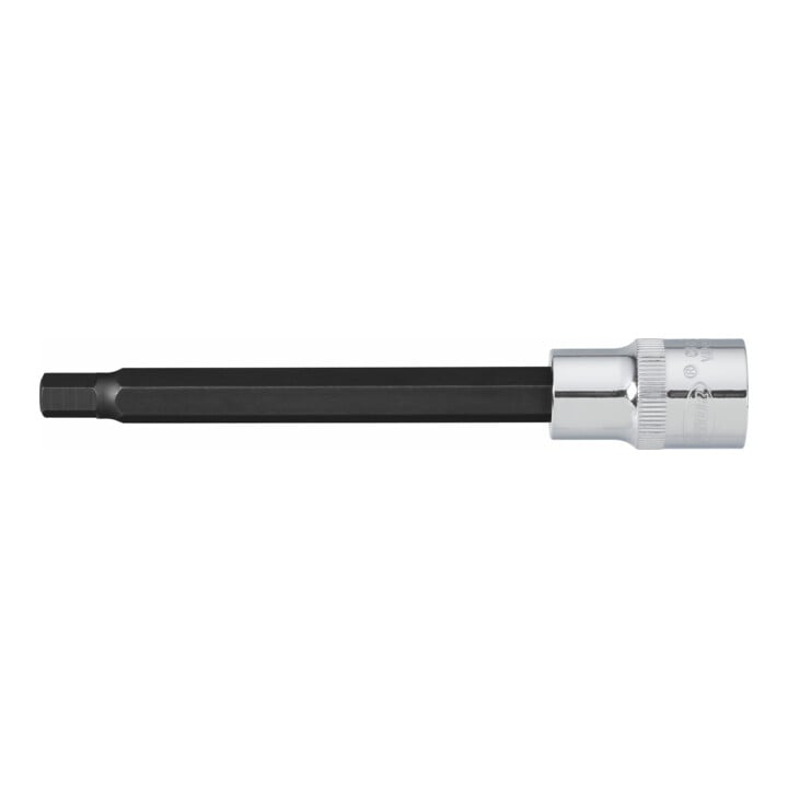 VIGOR Innenvierkant Antrieb 12,5 = 1/2 Zoll Innensechskant Schraubendreher-Einsatz Innensechskant-Profil V2082 Vierkant hohl 12,5 mm (1/2 Zoll) Innen-Sechskant Profil 7 Gesamtlänge: 140 mm