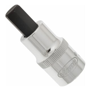 VIGOR Innenvierkant Antrieb 12,5 = 1/2 Zoll Innensechskant Schraubendreher-Einsatz Innensechskant-Profil V2105 Vierkant hohl 12,5 mm (1/2 Zoll) Innen-Sechskant Profil 10 Gesamtlänge: 55 mm
