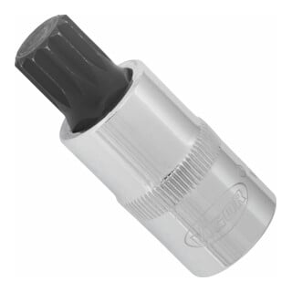 VIGOR Innenvierkant Antrieb 12,5 = 1/2 Zoll Innenvielzahn Schraubendreher-Einsatz (XZN) Innenvielzahn-Profil (XZN) V2065 Vierkant hohl 12,5 mm (1/2 Zoll) Innen Vielzahn Profil XZN M 14 Gesamtlänge: 55 mm