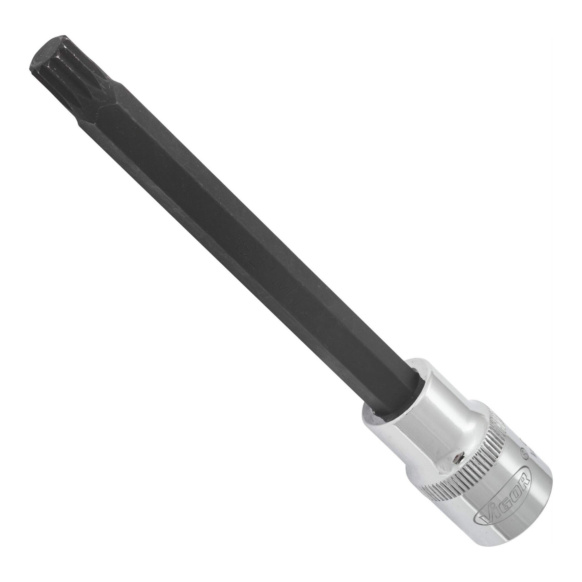VIGOR Innenvierkant Antrieb 12,5 = 1/2 Zoll Innenvielzahn Schraubendreher-Einsatz (XZN) Innenvielzahn-Profil (XZN) V2128 Vierkant hohl 12,5 mm (1/2 Zo
