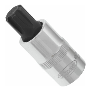 VIGOR Innenvierkant Antrieb 12,5 = 1/2 Zoll RIBE Schraubendreher-Einsatz Innenkeil-Profil (Ribe-CV) V2209 Vierkant hohl 12,5 mm (1/2 Zoll) Innen Keilprofil Ribe-CV M 13 Gesamtlänge: 55 mm