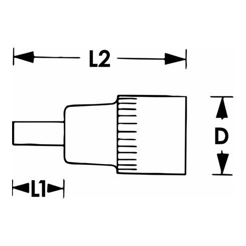 VIGOR Innenvierkant Antrieb 12,5 = 1/2 Zoll TORX Schraubendreher-Einsatz Innen TORX Profil V2163 Vierkant hohl 12,5 mm (1/2 Zoll) Innen TORX Profil T 27 Gesamtlänge: 100 mm